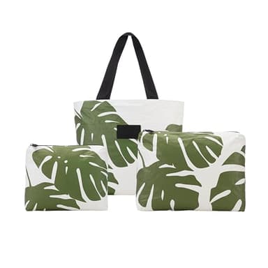 ALOHA Collection Monstera Day Tripper Tote in Seaweed | Lightweight, Packable, and Splash-Proof Beach Tote Bag
