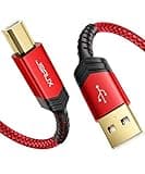JSAUX Printer Cable, 6FT USB Printer Cable USB 2.0 Type A Male to B Male Scanner Cord USB B Cable High Speed for HP, Canon, Epson, Dell, Brother, Lexmark, Xerox, Samsung etc and Piano, DAC
