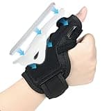 ouhos Removable Thumb Brace for Left and Right Hand, 2-in-1 Pressurised Aluminium Bar Wrist Brace, Relieves Pain From Tendonitis, De Quervain's Tenosynovitis, Arthritis