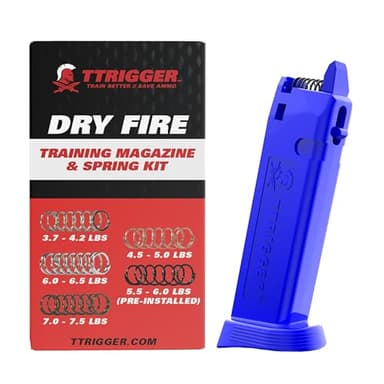 TTRIGGER Light Glock Dry Fire Training 9mm, 40, 357, 22, 45GAP Compatible Dry Fire Mag & Spring Kit - Audible & Tactile Simulation Dry Shooting Practice - Safe Home Practice, Magazine Uses No Ammo