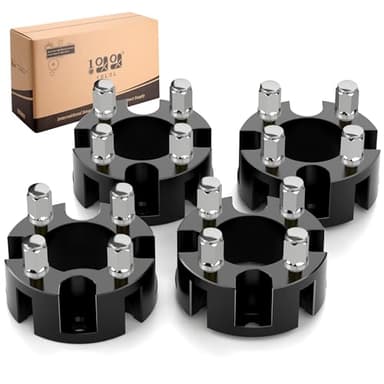 10L0L 2 Inch Golf Cart Wheel Spacers Kit with Lug Nuts Fits for Yamaha Club Car EZGO ATV, 4X4(101.6mm) Bolt Pattern, 2.68''(68mm) Hub Bore, 1/2-20 Studs (4 Pack),Black