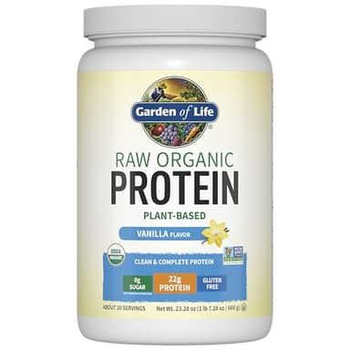 Garden of Life Protein Powder, Vegan Protein Powder, BCAA, Probiotics & Digestive Enzymes, Gluten & Lactose Free, Vanilla, 1.5 LB