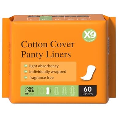 Pantyliners for Women, Long Daily Liners, Thin & Breathable Panty Liners, 60 Count per Pack for Extended Coverage