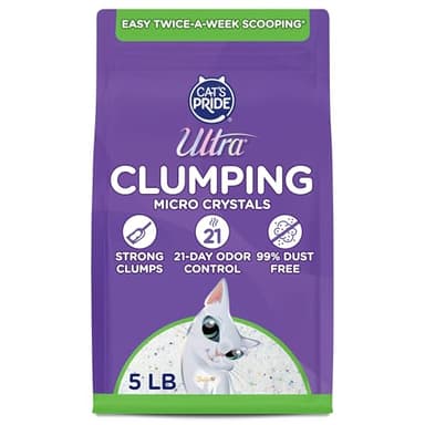 Ultra Clumping Micro Crystals Cat Litter - Dust Free, Soft on Paws, Fragrance Free - 5 Lbs.