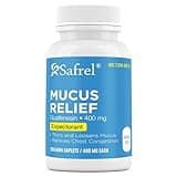 Safrel Pharma Mucus Relief Guaifenesin 400 mg - Fast Acting Expectorant, Thins and Loosens Mucus, Relieves Chest Congestion, Cough, Cold and Flu | Compare to Mucinex Tablets (200 Count (Pack of 1))