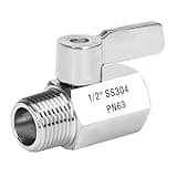 GOVALVE Shower Flow Control Valve - 1/2" NPT Thread Stainless Steel 304 Shut Off Mini Ball Valve, Female x Male Shower Head Water Valve