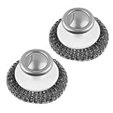 2 Pack Stainless Steel Wool Scrubber, Scrubbing Scouring Pad, Steel Wool Scrubber for Kitchens, Bathroom and Kitchen Pots, Pans, Sink(Grey)
