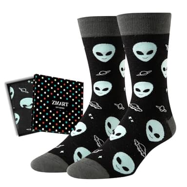 Zmart Alien Socks for Men - Alien Gifts UFO Gifts, Space Outer Space Socks