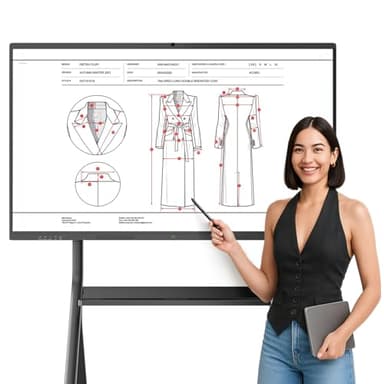 55" Smart Board, Interactive Whiteboard, 4K UHD Touchscreen, Android 13, 8+128G, All in One Smartboard for Classroom Office Home (Wall Mount Included)