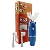 Ariie Ultrasonic Kid's U-Shaped Electric Toothbrush, IPX7 Waterproof, Waterproof Battery Powered 360 Oral Teeth Cleaning Design, Automatic Toddler Toothbrush with Food Grade Soft Silicone Brush Head