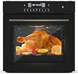 24" Single Wall Oven, 2.5 Cu.ft Built-in Timer-Convection Electric Wall Oven with 8 Baking Modes, 3000W, 240V, Stainless Steel, 3D Surround Heating, Timer, Touch Control, Safety Lock, Black