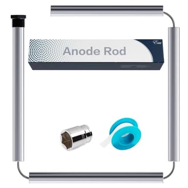 44" Aluminum Zinc Anode Rod, Eau Get Rid of Rotten Egg Smelling Flexible Water Heater Anode Rod for GE, Rheem, Reliance,Kenmore Water Heater Including 27mm Hex Socket Tool and Teflon