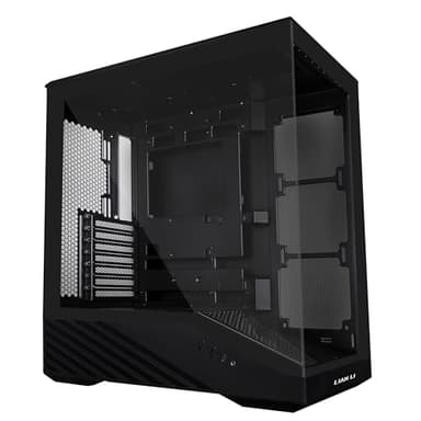 Lian Li V100 ATX Mid-Tower PC Case, LED RGB Strip, Display Platform Design with Tempered Glass, Support 420mm GPUs, 360mm Radiator, Side I/O & Optimized Airflow, Dust Filiter - Black (V100X)