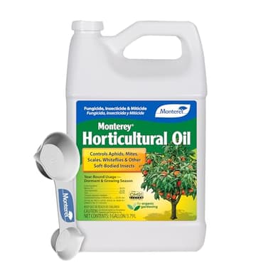 Monterey Horticultural Oil Bundled with Measuring Spoon - Treatment for Control of Insects - OMRI Listed - 1 Gallon