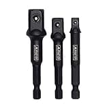 ARES 70000-3-Inch Impact Grade Socket Adapter Set - Turns Impact Drill Driver into High Speed Socket Driver - 1/4-Inch, 3/8-Inch, and 1/2-Inch Drive