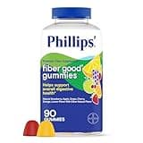 Phillips’ Fiber Good Gummies, Supplement with Inulin for Adults and Children, Fruit Flavored Daily Gummies, 4g of Prebiotic Fiber Per Serving , 90 Count