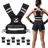 FUFF Adjustable Weighted Vest for Adult, 11-20lb Vest with 6 Ironsand Weights for Strength Training, Large Weight Vest with Reflective Strip for Men & Women