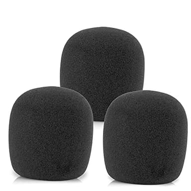 LEFXMOPHY SM58 Windscreen, Mic Foam Replacement for Shure SM58 SM48 Vocal Microphone Pop Filter, Black Noise-cancellation Windsock Cover 3-pack