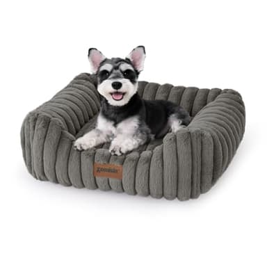 ZOMISIA Small Dog Bed, Cat Bed for Indoor Cats with Washable Cover, 20x19''