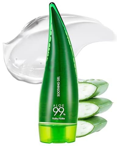 Holika Holika Aloe 99% Soothing Gel, 8.5 Ounce, 250ml - No Sticky 99% Aloe Vera Sunburn Relief - Moisturizing, Fast Absorbing for Face, Skin, Body&Hair