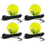 CHEGIF Tennis Training Ball with String, 4 pcs Tennis Trainer Balls Self Practice Trainer Tool, Tennis Ball Training Equipment for Rebound Baseboard Self Tennis Training Tool