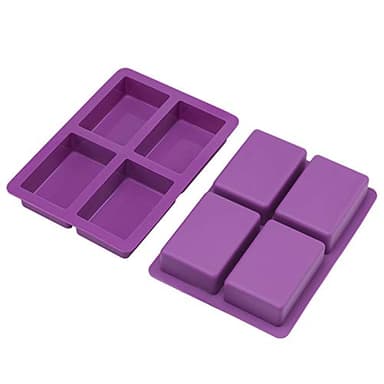 Rectangle Soap Mold 2Pack, Large Size Soap Mold 5oz, Sturdy and Durable Rectangle Silicone Mold for Soap Making