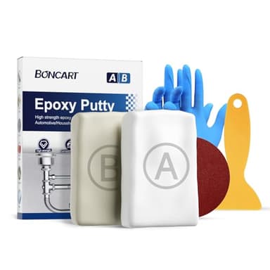Boncart Epoxy Putty, 200g Fast Repair AB Epoxy Putty, High-Strength Two-Part Filler for Metal, Wood, Tile, Ceramics, Multi-Purpose Sculpt Clay for Bonding, Repairing, Sculpting (White)