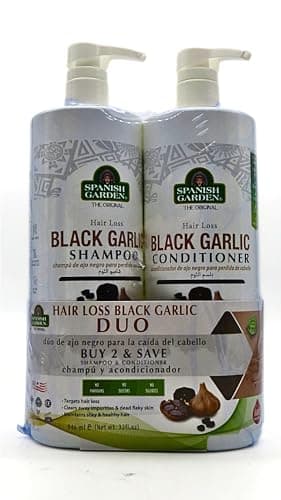 Spanish Garden | Hair Loss Black Garlic Shampoo & Conditioner Set, 2 Pound (Pack of 1), White