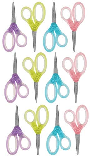 Westcott Jellies 5" Kids Scissors, 12 Pack Colors may vary, 5-Inch, 12 Count