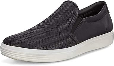 ECCO Women's Soft 7 Woven Slip On 2.0 Sneaker, Black, 8-8.5
