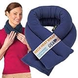 SunnyBay Microwavable Heating Pads, Microwavable Moist Heated Neck and Shoulder Wrap, Versatile Weighted Beanbag Cold Pack or Warm Compress, 2.5 lbs, 26x5 Inches, Navy Blue