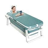 Foldable Bathtub Portable Soaking Bath Tub for adult,Ideal for Hot Bath Ice Bath with Reached Out Hands 53 inch