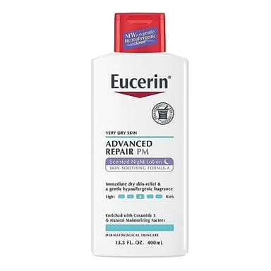 Eucerin Advanced Repair Scented Night Lotion, 48 Hour Moisturizing Body Lotion for Dry Skin with a Hypoallergenic Soothing Scent, Paraben Free, 13.5 Fl Oz Bottle
