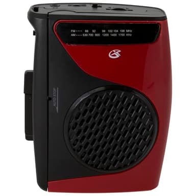 GPX Portable Cassette Player, Compatible With Headphone, 3.54 x 1.57 x 4.72 Inches, Requires 2 AA Batteries - Not Included, Red/Black (CAS337B) Black/Red