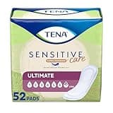 TENA Incontinence Pads, Bladder Control & Postpartum for Women, Ultimate Absorbency, Long Length, Sensitive Care - 52 Count