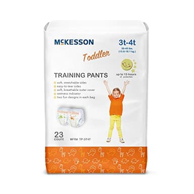 McKesson Toddler Training Pants, 3T to 4T - Disposable, Pull-On with Tear-Away Seams - 30 to 40 lbs, 23 Count, 1 Pack