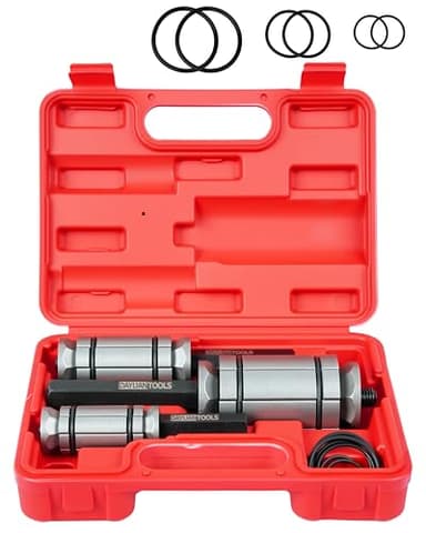 DAYUAN Upgraded 3 Pcs 1-1/8 inch to 3-1/2 inch Exhaust Pipe Expander Tool Set, Tail Pipe Spreader Kit Compatible with Most Vehicles and Trucks Red Case