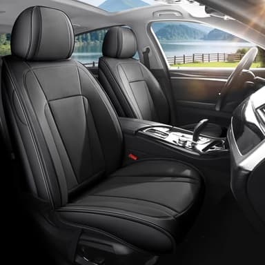 FaiFani Car Seat Covers Full Set Custom Fit for Nissan Sentra 2001-2025 – Waterproof Breathable Non-Slip Car Seat Protector，Premium Faux Leather Automotive Seat Covers(Black,Full Set)