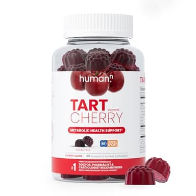 Humann Tart Cherry Gummies - Uric Acid, Immunity, Inflammation & Metabolic Health Support – NSF Certified Sport, Powerful Antioxidant & Non-GMO - from Maker of SuperBeets - 60 Sugar-Free Vegan Gummy