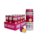 All Natural Zero Sugar HIBO Energy Drink, Passionfruit 12 FL OZ (Pack of 12) - Gut Healthy Fiber - Sugar Free - Preservative Free - Natural Energy Drink - Key Electrolytes Antioxidants & Vitamins - Organic Caffeine - 10 Calories