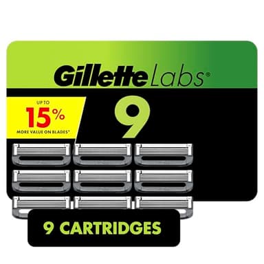 GilletteLabs Razor Blade Refills, Ultimate Precision Trimmer, 5 Bladed Refills, Compatible with Exfoliating Bar and Heated Razors, 9 Count