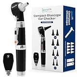 SereneLife 2-in-1 Ophthalmoscope & Otoscope Set | Perfect for Inspecting Ears, Mouth & Nose | Multi-Aperture Diaphragm Wheel & Battery Powered | Includes 4 Reusable Washable Tips | for Family & Pets