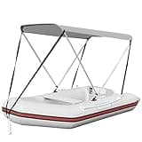 Nisorpa Boat Bimini Top, 4 Bow Bimini Top Covers Waterproof Boat Canopy Sun Shade, Bimini Replacement Top with Frame Hardware, Universal Inflatable Boat Canopies 39.3-55in Bimi Top Cover with 4 Strap