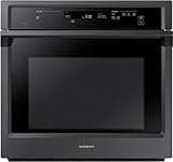 SAMSUNG 30" Smart Wall Oven w/Steam Cook, Wi-Fi, Large Oven Capacity, NV51K6650SG/AA, Fingerprint Resistant Stainless Steel, Black