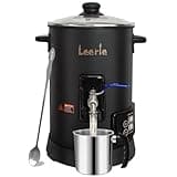 Leerie 6Qts/12Lbs Digital Wax Melter for Candle Making - D6 Candle Wax Melting Pot with Accurate Temperature Control & Heating Core Brass Spout for DIY Home Business Candle Maker
