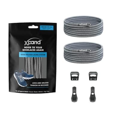 Xpand No Tie Elastic Boot Laces. Heavy Duty Round Shoelaces. Ultra Durable for Hiking, Triathletes and Crossfit