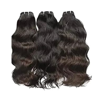 N12 Products Raw Indian Virgin Human Hair Bundles Natural Wavy Extensions for Women's – Single Donor, Unprocessed Double Weft Bundle Deals (Natural Black, 10 inch+ 12 inch +14 inch)