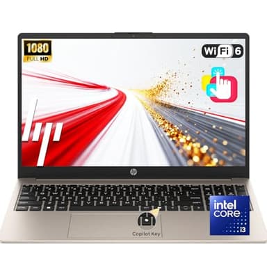 HP Latest 15.6" FHD Touchscreen Laptop for Business and Student | Intel 13th 8 Cores i3 CPU (Beat 11th i5) | 8GB RAM | 256GB SSD | AI Copilot Key | Long Battery Life | Wi-Fi 6 | Windows 11 | No Mouse