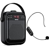 SHIDU Blutooth Voice Amplifier Wireless for Teachers,Wireless Microphone Headset,25W PA System,Support TF Card,USB Flash,TWS,Portable speaker and microphone for Classroom,Speech, Meeting,Yoga,Outdoors