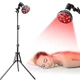 Wolezek Red Light Therapy with Stand for Face and Body, New 18 LEDs Red Light Therapy Lamp with 660nm Red and 850nm Near-Infrared Combo Wavelength Bulb, Included 15"-61" Adjustable Tripod